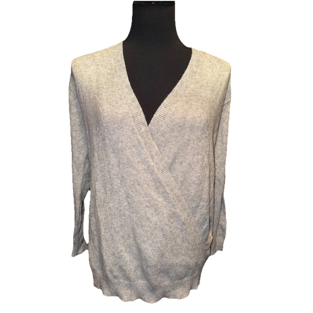 Emprada Sweaters Womens Medium Heather Gray Knitted V Neck Comfort Winter Wear